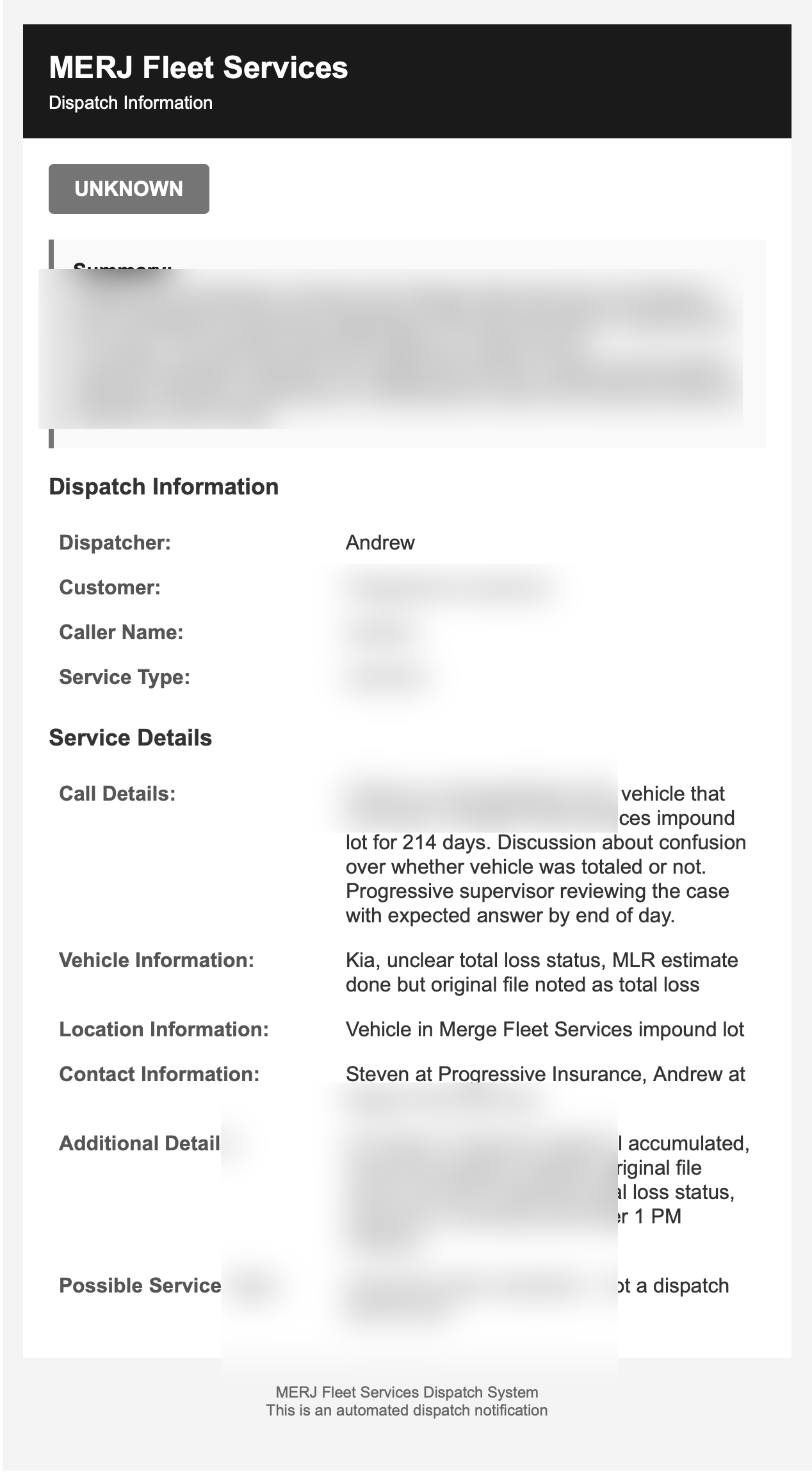 Dispatch notification example 3